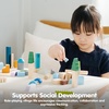 image:imagePlanToys Urban City Blocks Wooden Montessori Construction Set  Imagination Creative Play and Early Language Exploration  Eco Friendly Building Block Set with 45 Pieces