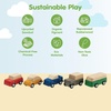 image:imagePlanToys Vehicle Set Wooden Montessori Play Set  Early Movement Imagination and Practical Life Exploration  Eco Friendly Car Set for Indoor and Outdoor PlayNew Planworld Car Set