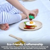 image:imagePlanToys Wooden Breakfast Pretend Play Kitchen Food Playset 3611  Sustainably Made from Rubberwood and NonToxic Paints and Dyes  EcoFriendly PlanWood