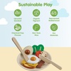 image:imagePlanToys Wooden Breakfast Pretend Play Kitchen Food Playset 3611  Sustainably Made from Rubberwood and NonToxic Paints and Dyes  EcoFriendly PlanWood