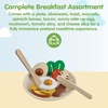 image:imagePlanToys Wooden Breakfast Pretend Play Kitchen Food Playset 3611  Sustainably Made from Rubberwood and NonToxic Paints and Dyes  EcoFriendly PlanWood