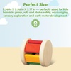 image:imagePlanToys Wooden Roller Rattle Toy for Babies  Montessori Baby Sensory Toy with Gentle Sound  EcoFriendly Crawling amp Motor Skill Toys for InfantsBright Color Series