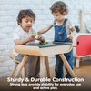image:imagePlanToys Wooden Table and Chair Set in Black  Montessori Inspired Furniture for Creative Play and Daily Activities  Eco Friendly Wooden Childrens Table and Chair for Home and Classroom Use