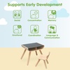 image:imagePlanToys Wooden Table and Chair Set in Black  Montessori Inspired Furniture for Creative Play and Daily Activities  Eco Friendly Wooden Childrens Table and Chair for Home and Classroom Use