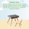 image:imagePlanToys Wooden Table and Chair Set in Black  Montessori Inspired Furniture for Creative Play and Daily Activities  Eco Friendly Wooden Childrens Table and Chair for Home and Classroom Use