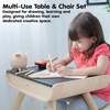 image:imagePlanToys Wooden Table and Chair Set in Black  Montessori Inspired Furniture for Creative Play and Daily Activities  Eco Friendly Wooden Childrens Table and Chair for Home and Classroom Use