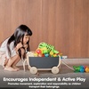 image:imagePlanToys Wooden Wagon in Black  Montessori Outdoor Pull Toy for Balance Strength and Movement Play  Eco Friendly Wagon for Creative Indoor and Outdoor Adventures