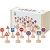 image:imagePlanToys Traffic Signs amp Lights Wooden Montessori Imaginative Play Set  Early Language Social Skills and RealWorld Awareness Activity  Eco Friendly Road Sign Learning Set for Meaningful Play