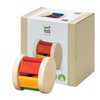 image:imagePlanToys Wooden Roller Rattle Toy for Babies  Montessori Baby Sensory Toy with Gentle Sound  EcoFriendly Crawling amp Motor Skill Toys for InfantsBright Color Series
