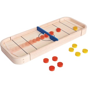 image:imagePlanToys 2in1 Wooden Shuffleboard amp Disc Flicking Game  Reversible Tabletop Game for Kids  Indoor Montessori Toy for Toddlers amp Preschoolers  EcoFriendly STEM Learning Game for Ages 3