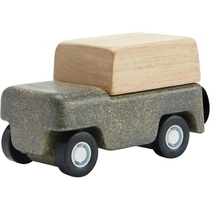 image:imagePlanToys Blue Truck Wooden Montessori Vehicle Toy  Early Movement Imagination and Practical Life Exploration  Eco Friendly Truck for Indoor and Outdoor PlayGrey Wagon