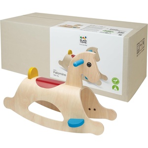 image:imagePlanToys Classic Wooden Palomino Rocking Horse for Toddlers  EcoFriendly Montessori RideOn Toy for Balance Strength amp Coordination  Sustainable Rubberwood ConstructionPalomino