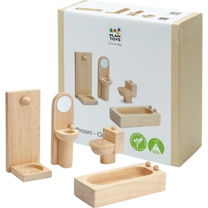 image:imagePlanToys Dining Room Classic Set  Montessori Small World and Family Role Play  Eco Friendly Wooden Dining Room Furniture for Imaginative PlayBathroom Setclassic
