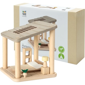 image:imagePlanToys Dining Room Classic Set  Montessori Small World and Family Role Play  Eco Friendly Wooden Dining Room Furniture for Imaginative PlayBedroom