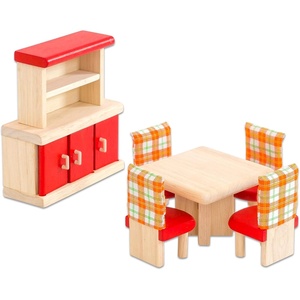 image:imagePlanToys Dining Room Classic Set  Montessori Small World and Family Role Play  Eco Friendly Wooden Dining Room Furniture for Imaginative PlayDining Roomexclusive