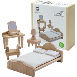 image:imagePlanToys Dining Room Classic Set  Montessori Small World and Family Role Play  Eco Friendly Wooden Dining Room Furniture for Imaginative PlayVictorian Bedroom Set