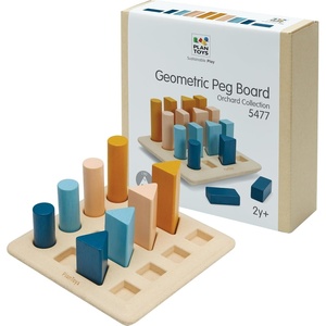 image:imagePlanToys Geometric Peg Board Wooden Shape Sorting amp Stacking Toy for Kids Ages 2  Montessori STEM Toy for Fine Motor Skills Color Learning amp Coordination  EcoFriendly Educational ActivityGeometric Peg Board  Orchard