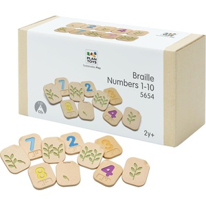 image:imagePlanToys Hand Sign Numbers 110 Wooden Montessori Counting Toy  Early Math Sensory Learning and Tactile Number Recognition Activity  Eco Friendly Sign Language Tiles for Meaningful PlayBraille Numbers 110