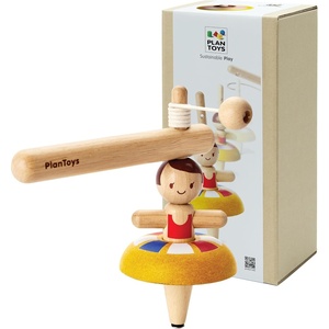 image:imagePlanToys Mini Wooden Spinning Tops Set  4 Colorful EcoFriendly Montessori Toys for Toddlers  Travel Toys for Kids  Sensory Fidget Toys for Focus amp CoordinationBallet Spinning Top
