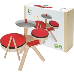 image:imagePlanToys Musical Band Wooden Montessori Drum Cymbal and Guiro Set  Early Sensory Exploration Coordination and Creative Expression  Eco Friendly Music Toy for Meaningful PlayMusical Band Toddler Drum Set