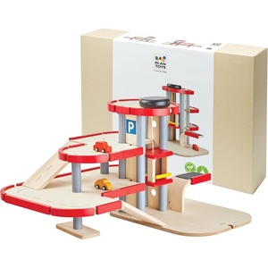 image:imagePlanToys Parking Garage Wooden Montessori Imaginative and Creative Play Set  Problem Solving Social Interaction and Early Coordination Activity  Eco Friendly Vehicle and Ramp Play SetParking Garage