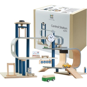 image:imagePlanToys Parking Garage Wooden Montessori Imaginative and Creative Play Set  Problem Solving Social Interaction and Early Coordination Activity  Eco Friendly Vehicle and Ramp Play SetCentral Station