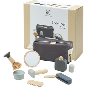 image:imagePlanToys Pretend Play Wooden Makeup Set for Kids  Makeup Kit with Mirror Lipstick Brush Eyeshadow amp Waist Bag  Montessori Toy for Toddlers amp Girls  EcoFriendly Beauty Role Play SetShave Set