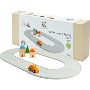 image:imagePlanToys Rubber Road amp Rail Expansion Tracks Set C Montessori Play Accessory  Imagination Problem Solving and Creative World Building  Eco Friendly Track SetRubber Road  Rail Set Small