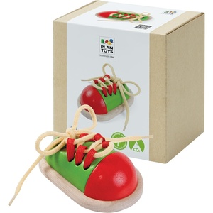 image:imagePlanToys TieUp Shoe Lacing Practice Toy for Kids  Montessori FineMotor amp Independence Activity for Focus amp Coordination  EcoFriendly Wooden Educational ToolTieup Shoe