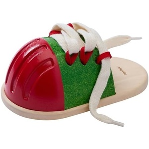 image:imagePlanToys TieUp Shoe Lacing Practice Toy for Kids  Montessori FineMotor amp Independence Activity for Focus amp Coordination  EcoFriendly Wooden Educational ToolLifesize Tieup Shoe