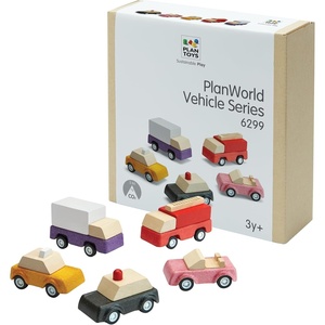 image:imagePlanToys Vehicle Set Wooden Montessori Play Set  Early Movement Imagination and Practical Life Exploration  Eco Friendly Car Set for Indoor and Outdoor PlayPlanworld Car Set