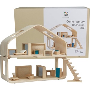 image:imagePlanToys Victorian Wooden Dollhouse  3Story Large Doll House with Attic Opening Panels amp Sliding Windows  Pretend Play Dollhouse Compatible with 112 Scale Furniture amp Wooden DollsContemporary