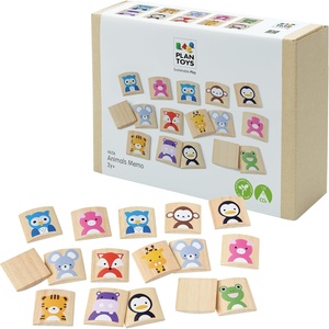 image:imagePlanToys Wooden Animals Memo Game  Montessori Memory Matching Game for Animal Recognition Strategy and Logical Thinking  Eco Friendly Educational Toy for Visual and Cognitive DevelopmentAnimals Memo
