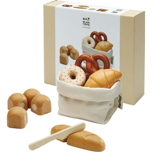 image:imagePlanToys Wooden Ice Cream Playset for Kids  Includes Stand Scoops amp Cones  Pretend Dessert Play Food for Toddlers  EcoFriendly Role Play Set for Imaginative amp Fine Motor Skills DevelopmentBread Set