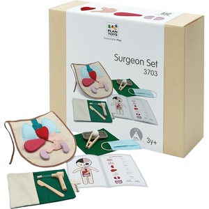 image:imagePlanToys Wooden Pretend Play Surgeon Set 3703  Sustainably Made from Rubberwood and NonToxic Paints and Dyes