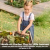 image:imagePlanToys Wooden BuildAGarden Seedling Patch Set Montessori Kids Toy  planting seedlings fruits and vegetables toys pretend food girls boys color recognition fine motor role gift set fun