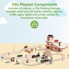 image:imagePlanToys Wooden City Transit Rail amp Road Playset Montessori Kids Building  wooden train toy cars tracks girls boys transport systems imaginative problem solving gift preschool learning cute