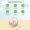 image:imagePlanToys Wooden Crack amp Cook Egg Basket Toy Montessori Kids Food Activity  cracking slicing wooden knife play kitchen accessories girls boys fine motor role play social preschool gift set fun