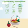 image:imagePlanToys Wooden Farmers Market Mix Basket Montessori Kids Kitchen Play Set  sorting cutting knife fruit basket pretend food girls boys fine motor role imaginative social gift preschool set