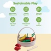image:imagePlanToys Wooden Farmers Market Mix Basket Montessori Kids Kitchen Play Set  sorting cutting knife fruit basket pretend food girls boys fine motor role imaginative social gift preschool set
