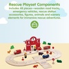 image:imagePlanToys Wooden Fire amp Rescue Roadway Playset Montessori Kids Emergency  fire truck toy toy cars tracks hoses ladder girls boys imaginative fine motor problem solving role gift preschool