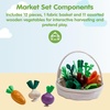 image:imagePlanToys Wooden Fresh Veggie Basket Toy Montessori Kids Market Play Set  sorting fruits and vegetables toys pretend food girls boys fine motor role social imaginative gift preschool set fun