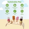 image:imagePlanToys Wooden Frozen Sweet Treat Set Montessori Kids Pretend Dessert  scooping stacking serving ice cream toy play food girls boys fine motor role play social preschool gift learning
