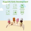 image:imagePlanToys Wooden Frozen Sweet Treat Set Montessori Kids Pretend Dessert  scooping stacking serving ice cream toy play food girls boys fine motor role play social preschool gift learning