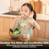 image:imagePlanToys Wooden Little Chef Salad Toy Set Montessori Kids Food Activity  mixing tossing play kitchen accessories pretend food girls boys fine motor role play creative social gift set learning