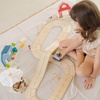 image:imagePlanToys Wooden Neighborhood Roadway Playset Montessori Kids Building Play  toy cars toy car track girls boys city planning imaginative fine motor problem solving gift preschool learning cute