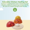 image:imagePlanToys Wooden Nesting Chicken Stacking Toy 5695  Sustainably Made from Rubberwood and NonToxic Paints and Dyes  EcoFriendly PlanWood