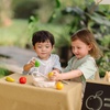 image:imagePlanToys Wooden Orchard Fruit Basket Montessori Kids Kitchen Play Set Toy  cutting serving knife pretend food fruits and vegetables toys girls boys fine motor role social gift preschool set