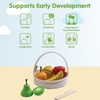 image:imagePlanToys Wooden Orchard Fruit Basket Montessori Kids Kitchen Play Set Toy  cutting serving knife pretend food fruits and vegetables toys girls boys fine motor role social gift preschool set