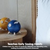 image:imagePlanToys Wooden Piggy Bank in Blue  Montessori Inspired Coin Bank for Early Saving and Practical Life Skills  Eco Friendly Wooden Money Bank for Home and Playroom Dcor